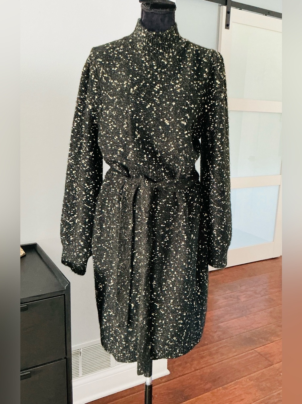 Ann Taylor Black Metallic Speckle sweater dress NEW 🌷🌷